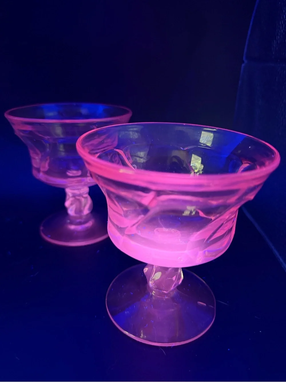 Vintage Fostoria Pink Glass Dessert Compotes - Set of 2